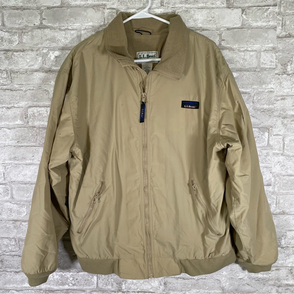 Vintage L.L. Bean Men's Tan three season bomber Jacket men’s size large USA made
